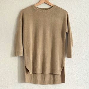 Tan 3/4 Sleeve Sweater